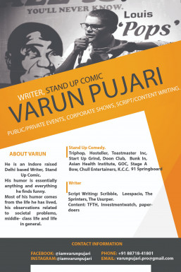 Varun Pujari - Comedian in Delhi | www.dazzlerr.com