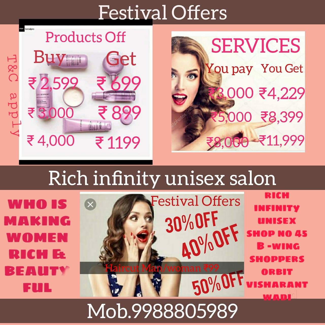 Dazzlerr - Rich Infinity Unisex Salon