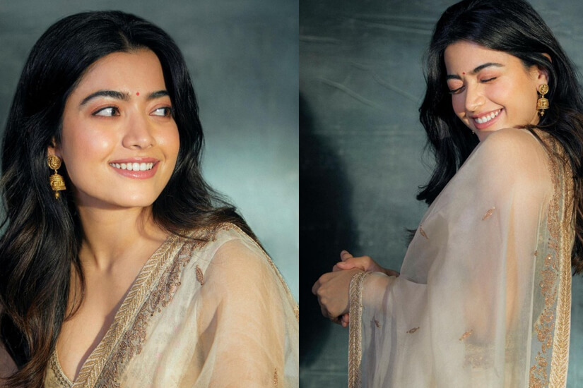Dazzlerr: Rashmika-Mandanna's-Saree-Love