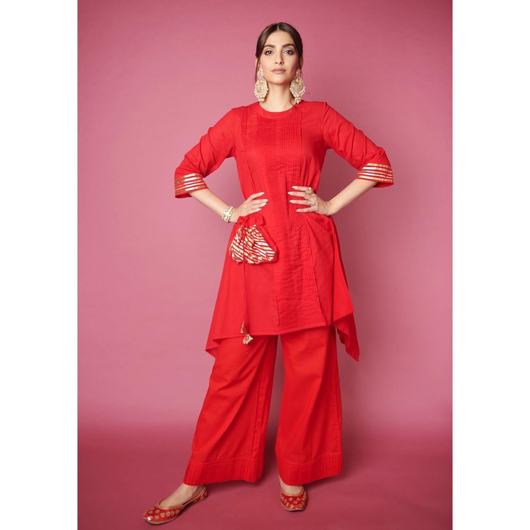 Dazzlerr: Sonam Kapoor Paints the Town in Red for The Zoya Factor Promotions