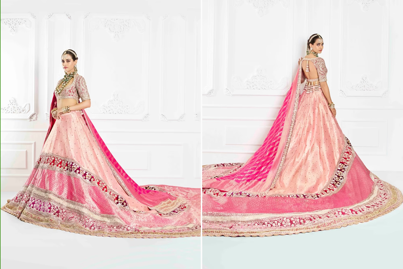 Trailing Brocade Lehenga