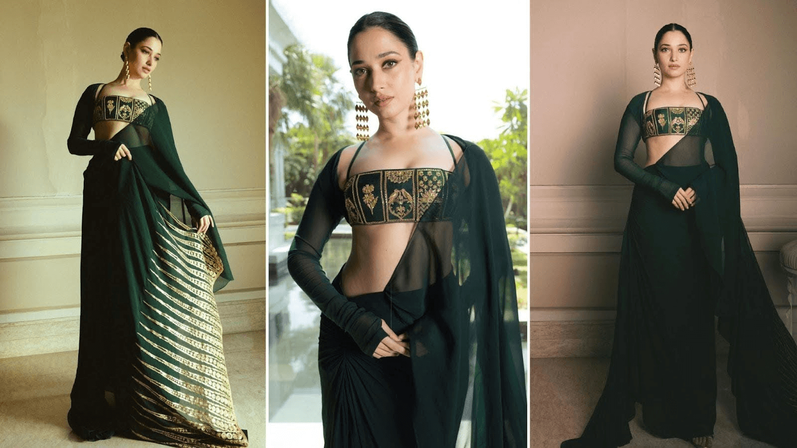 Hunter Green Sari