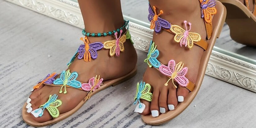 Colourful Sandals and Striped Shirts for Personality