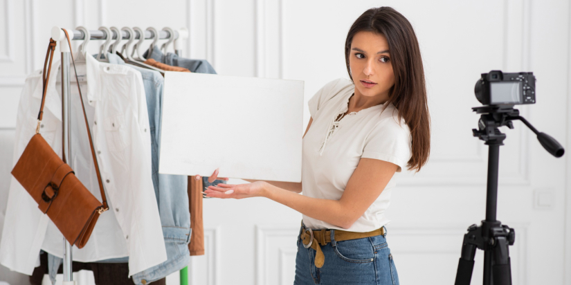 model wearing simple top and jeans for casting
