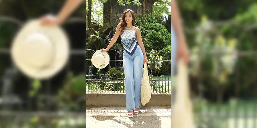 The Mediterranean Scarf Top & Wide-Leg Denim