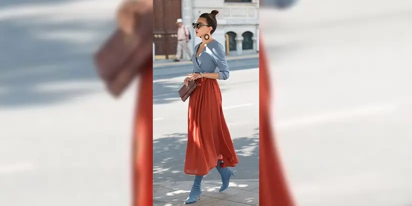 Burnt Citrus & Dusty Blue Combination_