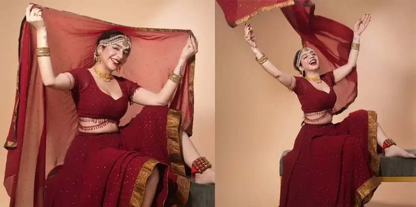 Jasmin Sandlas in traditional Saari_