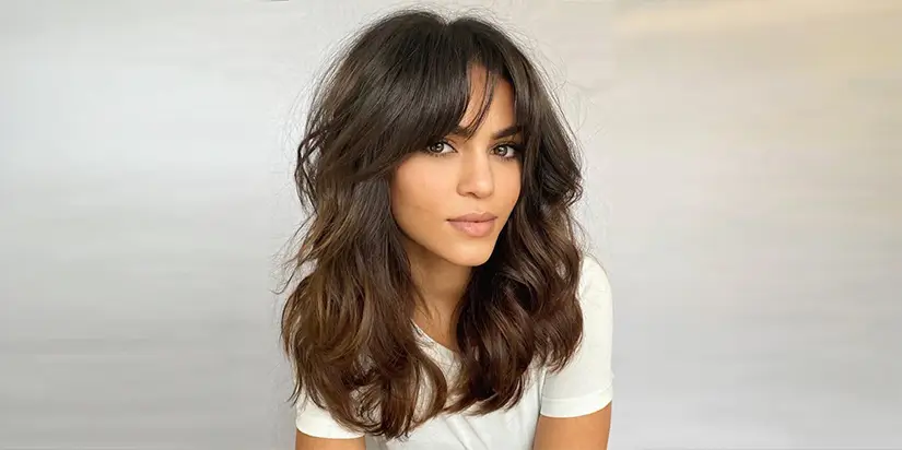 Loose Waves with Bangs