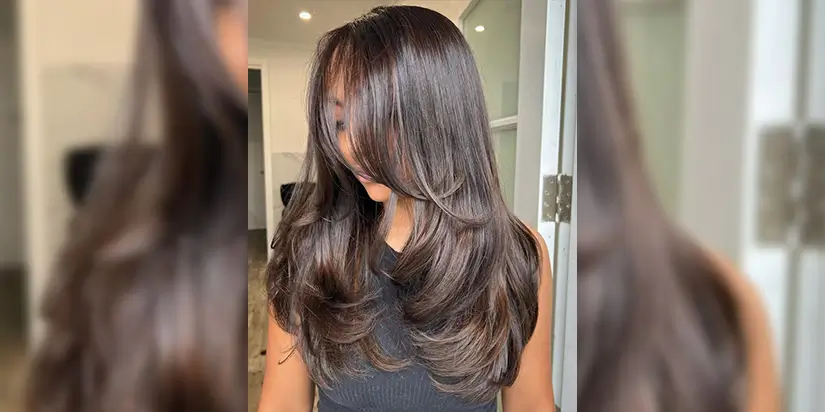 Voluminous Blowout with Curtain Bangs