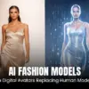AI fashion models and human models on the runway