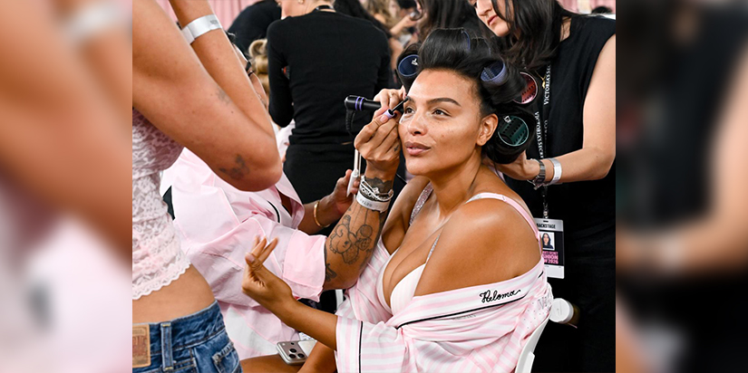 Models getting ready backstage for the 2026 Victoria’s Secret Fashion Show
