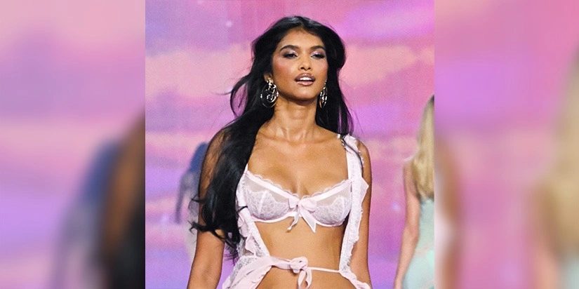 Ravleen Varghese walks the runway at the Victoria’s Secret Fashion Show 2026